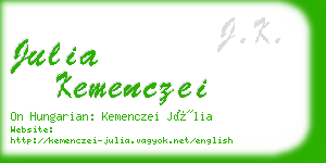 julia kemenczei business card